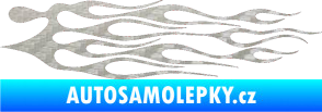 Samolepka Plameny 014 3D karbon stříbrný