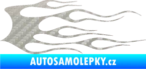 Samolepka Plameny 018 3D karbon stříbrný
