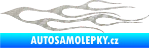 Samolepka Plameny 021 3D karbon stříbrný