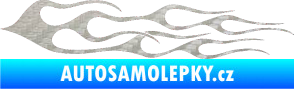 Samolepka Plameny 028 3D karbon stříbrný