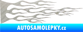 Samolepka Plameny 030 3D karbon stříbrný