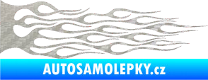 Samolepka Plameny 035 3D karbon stříbrný