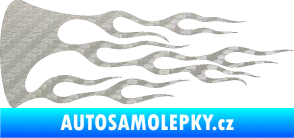 Samolepka Plameny 039 3D karbon stříbrný