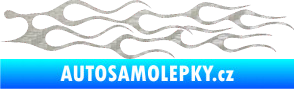 Samolepka Plameny 044 3D karbon stříbrný