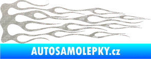Samolepka Plameny 046 3D karbon stříbrný