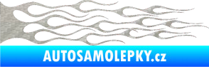 Samolepka Plameny 050 3D karbon stříbrný