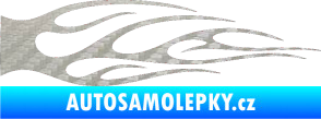 Samolepka Plameny 059 3D karbon stříbrný