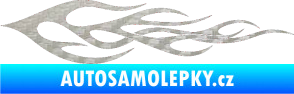 Samolepka Plameny 062 3D karbon stříbrný