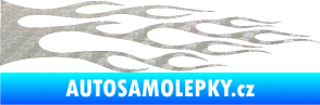 Samolepka Plameny 070 3D karbon stříbrný