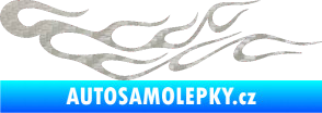 Samolepka Plameny 083 3D karbon stříbrný