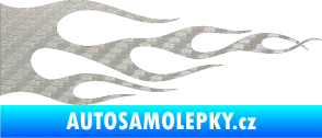 Samolepka Plameny 090 3D karbon stříbrný