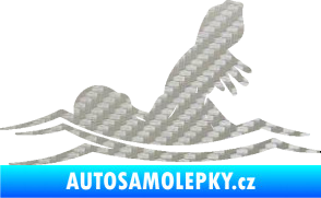 Samolepka Plavání 005 levá 3D karbon stříbrný