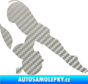 Samolepka Plavkyně 002 levá skok do vody 3D karbon stříbrný