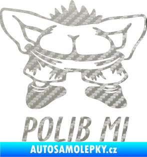 Samolepka Polib mi 3D karbon stříbrný