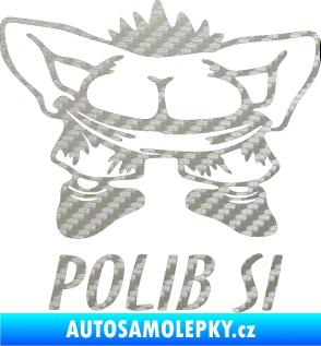 Samolepka Polib si 3D karbon stříbrný