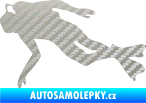 Samolepka Potápěč 002 levá 3D karbon stříbrný