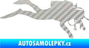 Samolepka Potápěč 003 pravá 3D karbon stříbrný