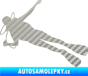 Samolepka Potápěč 004 levá 3D karbon stříbrný