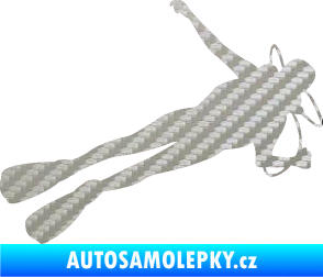Samolepka Potápěč 004 pravá 3D karbon stříbrný