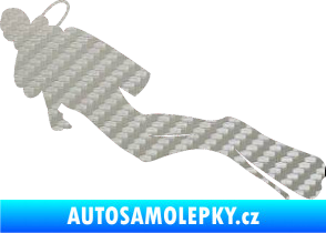 Samolepka Potápěč 005 levá 3D karbon stříbrný