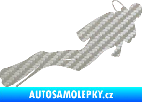Samolepka Potápěč 005 pravá 3D karbon stříbrný