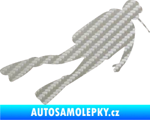 Samolepka Potápěč 006 pravá 3D karbon stříbrný