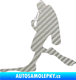 Samolepka Potápěč 007 levá 3D karbon stříbrný