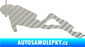 Samolepka Potápěč 009 levá 3D karbon stříbrný