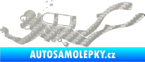 Samolepka Potápěč 011 levá 3D karbon stříbrný
