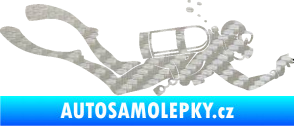Samolepka Potápěč 011 pravá 3D karbon stříbrný