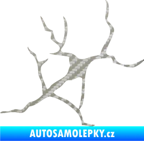 Samolepka Prasklina 004 3D karbon stříbrný