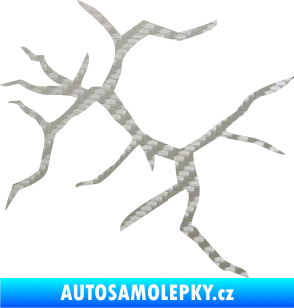 Samolepka Prasklina 007 3D karbon stříbrný