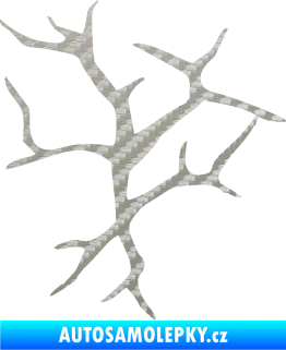 Samolepka Prasklina 008 3D karbon stříbrný