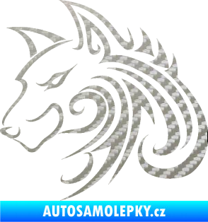 Samolepka Predator tattoo 001 levá 3D karbon stříbrný