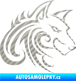Samolepka Predator tattoo 001 pravá 3D karbon stříbrný