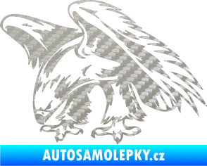 Samolepka Predators 001 levá orel 3D karbon stříbrný