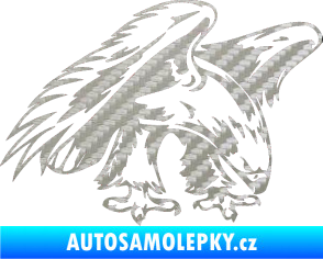 Samolepka Predators 001 pravá orel 3D karbon stříbrný