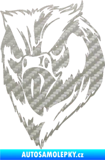 Samolepka Predators 002 levá 3D karbon stříbrný