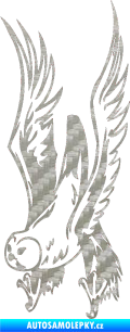 Samolepka Predators 019 levá sova 3D karbon stříbrný