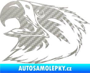 Samolepka Predators 020 levá 3D karbon stříbrný