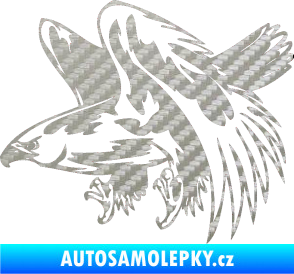 Samolepka Predators 034 levá 3D karbon stříbrný