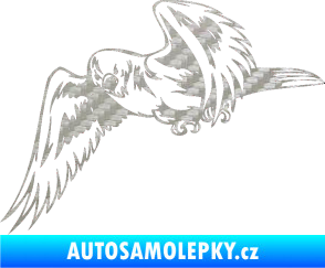 Samolepka Predators 036 levá 3D karbon stříbrný
