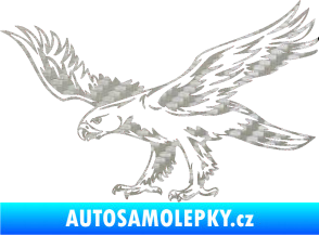 Samolepka Predators 043 levá 3D karbon stříbrný