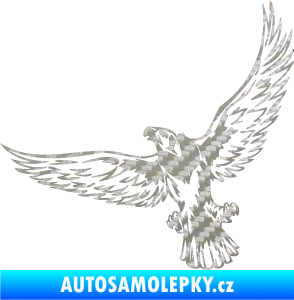 Samolepka Predators 044 levá 3D karbon stříbrný