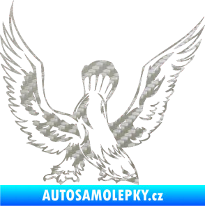 Samolepka Predators 051 pravá 3D karbon stříbrný