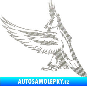 Samolepka Predators 054 levá orel 3D karbon stříbrný