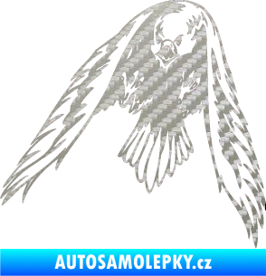 Samolepka Predators 055 levá 3D karbon stříbrný