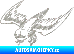Samolepka Predators 056 levá 3D karbon stříbrný