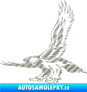 Samolepka Predators 068 levá 3D karbon stříbrný