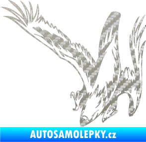 Samolepka Predators 069 levá 3D karbon stříbrný